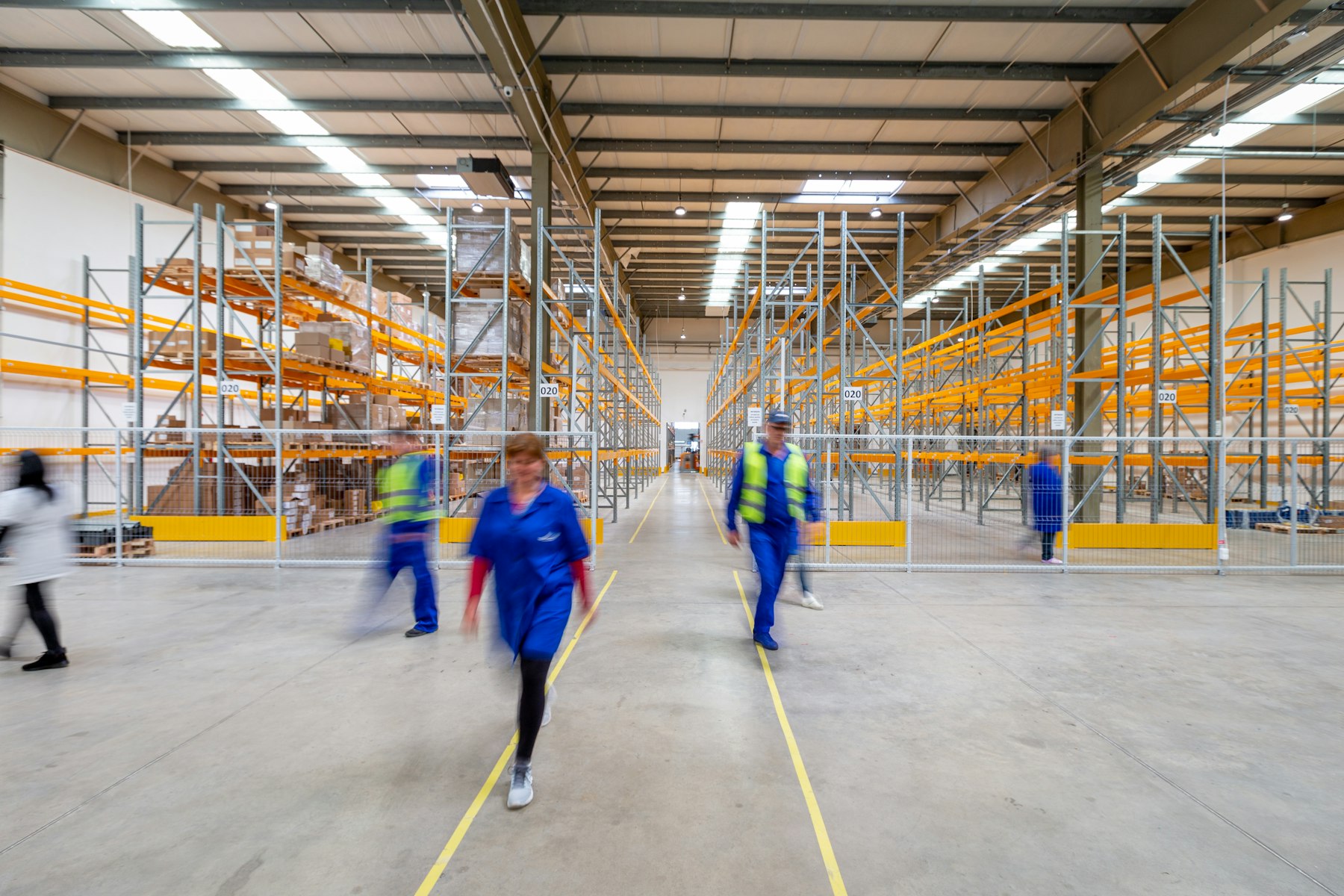 Distribution warehouse team at work